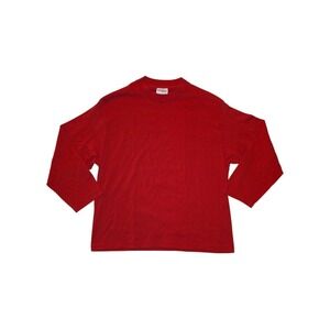 Sunbelt Sportswear Made In USA Red Long Sleeve Blank T Shirt Womens L Vintage